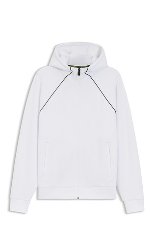 Pulover od mješavine pamuka s kapuljačom i kontrastnim obrubima