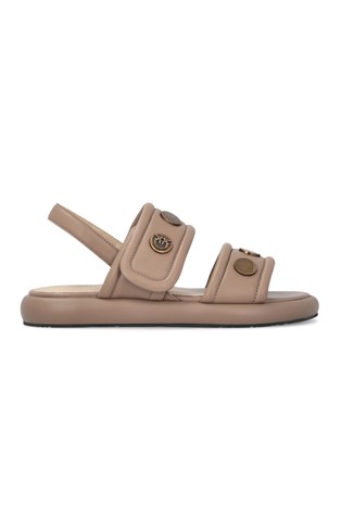 Nappa leather sandals with metallic details