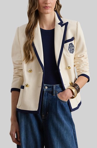 Double-breasted Piqué Blazer