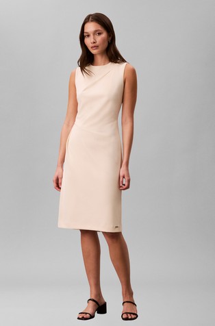 Haljina bez rukava od rastezljive krep tkanine