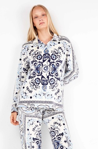 Paisley patterned flannel pajama set