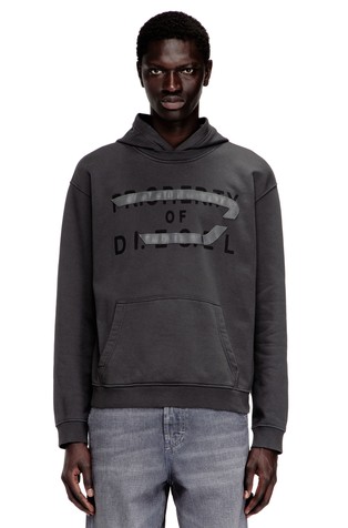 Pamučni pulover s kapuljačom i logo aplikacijom D