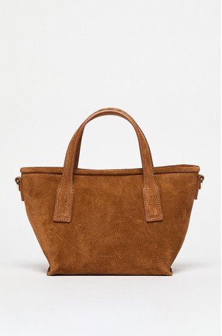Small suede shopper bag