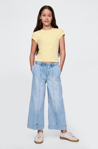 Wide leg denim hlače za djevojčice