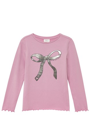 Slim fit majica s otiskom i valovitim rubovima