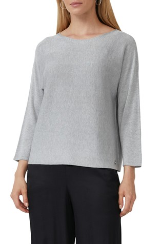 Knitted sweater with glitter yarn and 3/4 sleeves