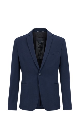 Slim fit sako od tehničke jersey tkanine s jednorednim kopčanjem