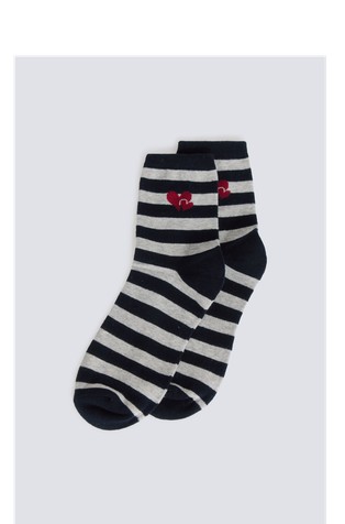 Long striped hearts sock