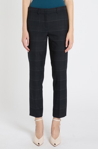 Slim fit trousers with checked pattern