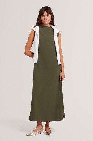 Haljina bez rukava s plisiranim naborima