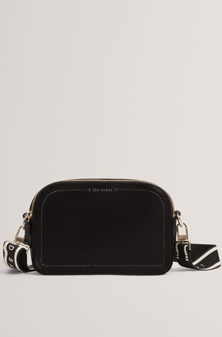 Webbing Leather Crossbody Bag
