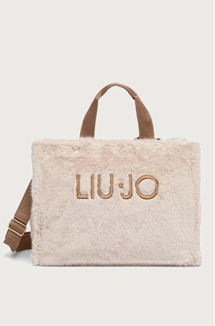 Logo tote torbica od umjetnog krzna