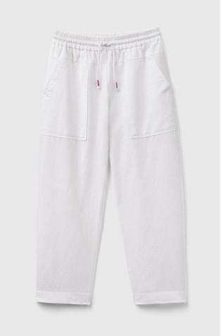 Hlače od mješavine lana s vezicom