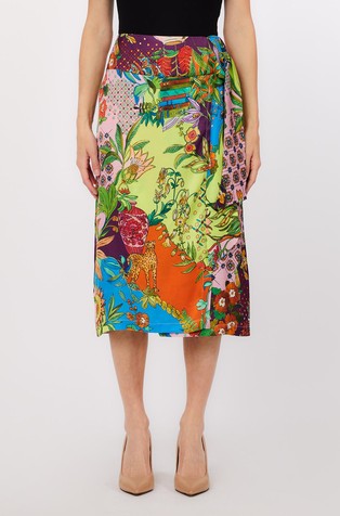 Midi suknja sa šarenim printom