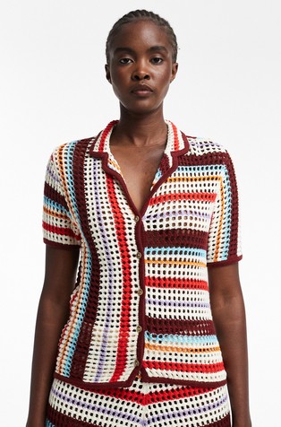 TSGERDI pletena prugasta košulja kratkih rukava