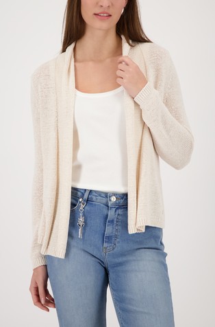 Knitted cardigan with shawl collar
