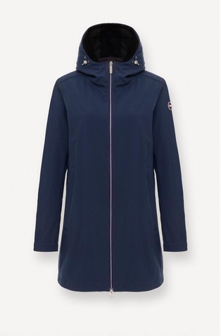 Long waterproof hooded jacket