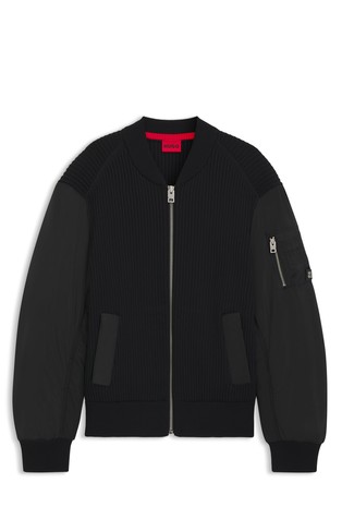 Oversized fit pletena jakna s kontrastnim rukavima