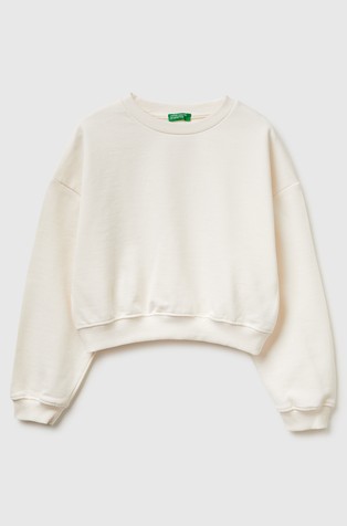 Cropped fit cotton sweatshirt