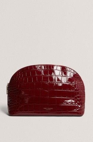 Lakirana kozmetička torbica s uzorkom krokodilske kože