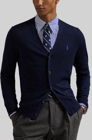 Slim fit vuneni kardigan s V-izrezom