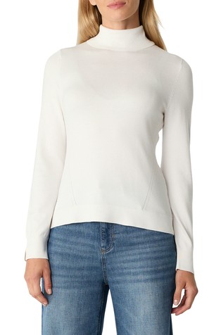 Slim fit pletena dolčevita s prorezom na rukavima