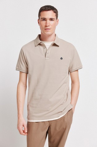 Slim fit pamučna polo majica s kontrastnim logotipom