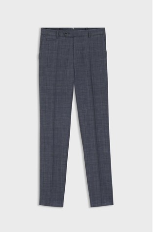 Slim-fit check trousers in wool-blend