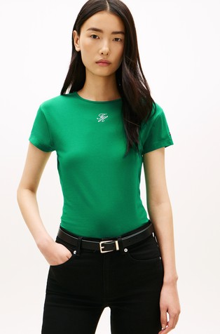 Slim fit logo majica kratkih rukava od jerseya