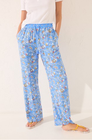 Viskozni donji dio pidžame s cvjetnim uzorkom