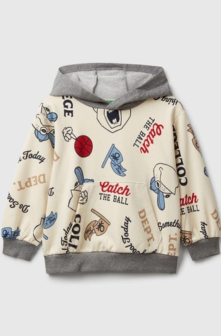 Pulover s kapuljačom i otiskom po cijeloj površini