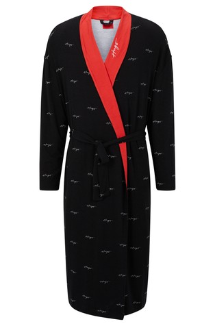 Kućni ogrtač s uzorkom ručno zapisanih logotipa