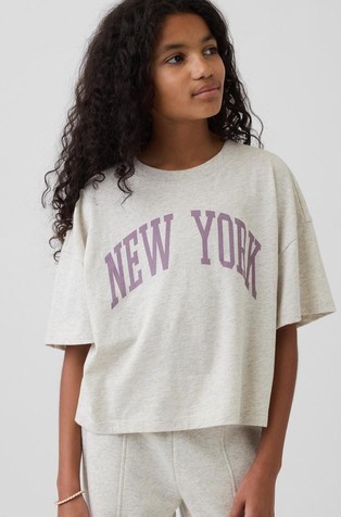 Oversized fit majica kratkih rukava s natpisom za djevojčice