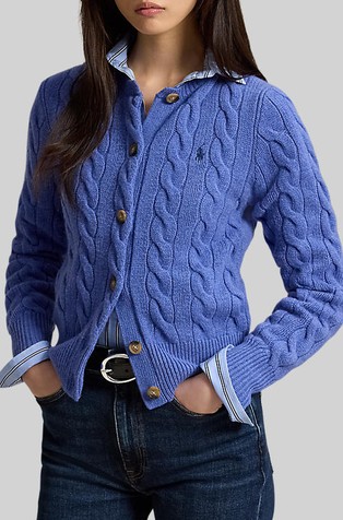 Cable-knit Wool-cashmere Cardigan