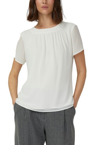 Bluza od šifona s nabranim ovratnikom