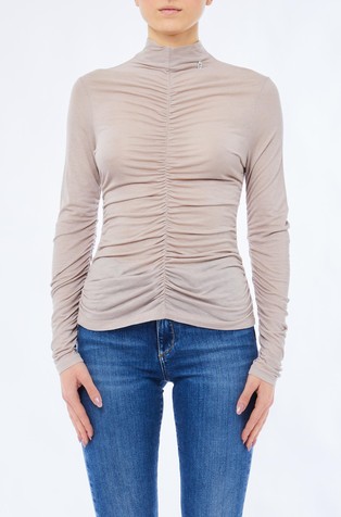 Majica od mješavine vune s nabranim detaljima