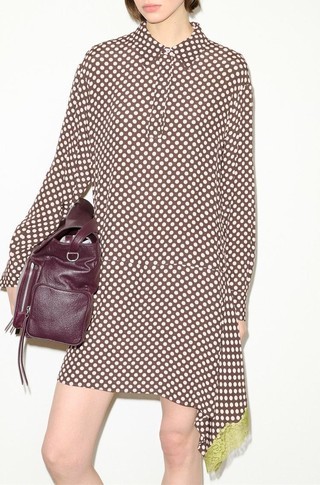 Lace-trimmed tunic dress