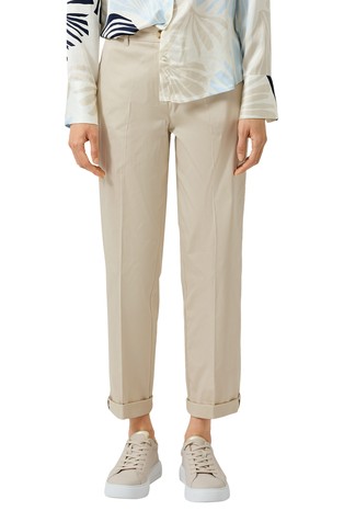Chino in cotton satin with turn-up