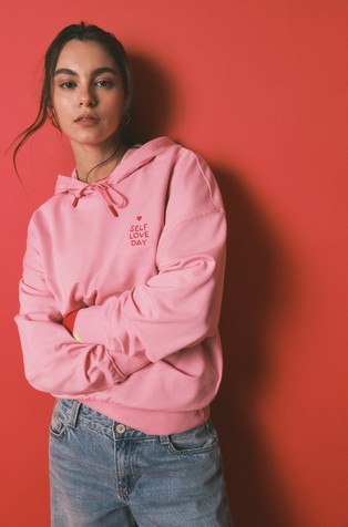 HI&BYE pulover od mješavine pamuka s kapuljačom