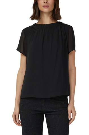 Bluza od šifona s nabranim ovratnikom