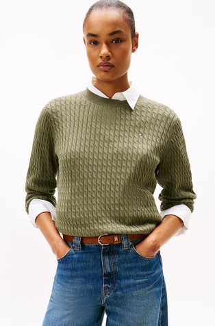 Pleten pamučni pulover s uzorkom lanca