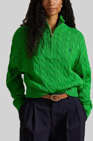 Pleten pamučni pulover s djelomičnim kopčanjem