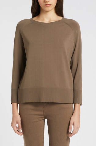 Monochrome labav pleten pulover od mješavine viskoze