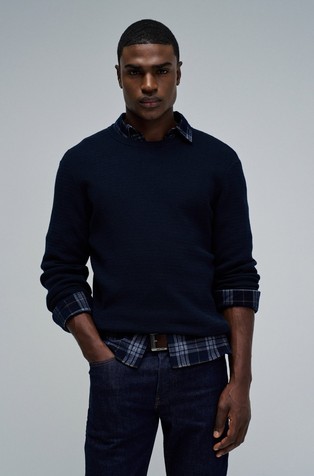 Textured knit sweater