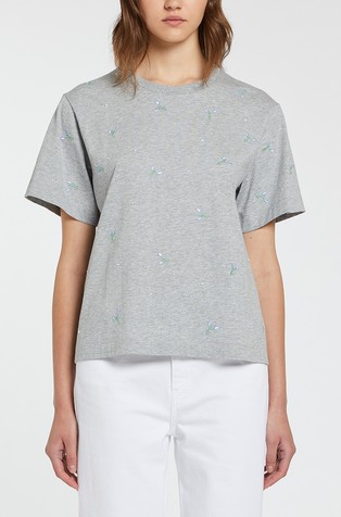 Pamučna majica s aplikacijama s ukrasnim kamenčićima