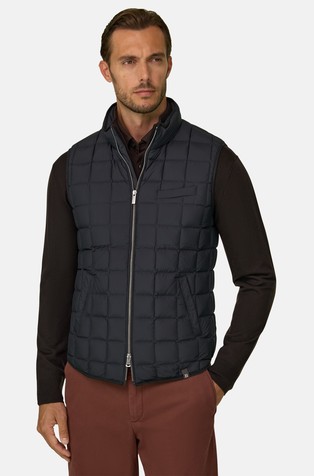 Quilted real down vest
