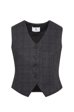Slim fit kariran prsluk