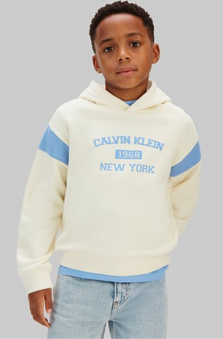 Relaxed fit logo pulover s kapuljačom od mješavine pamuka