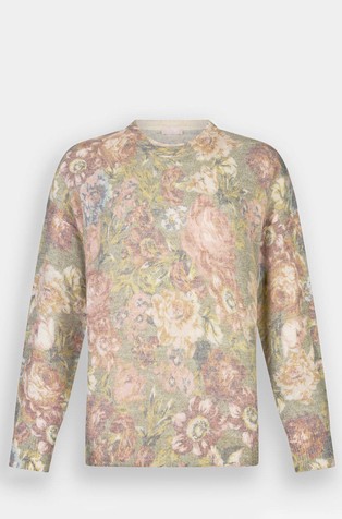 Pleten pulover s cvjetnim uzorkom