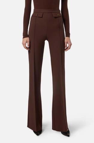 Hlače od krep tkanine sa zvonastim nogavicama